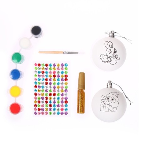 New Year's set for creativity. Christmas balls for coloring "New Year! Believe me in a dream ", 2 pcs-4