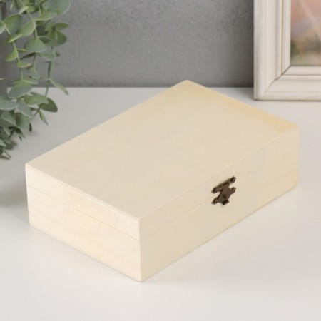 Casket Wood for painting with divisions "rectangular" castle castle 19.5x13x6 cm