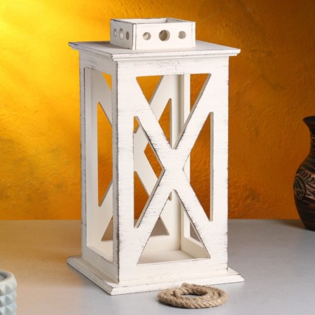 Kashpo wooden "Lanter. Provence", 17x17x31 cm, beige-5