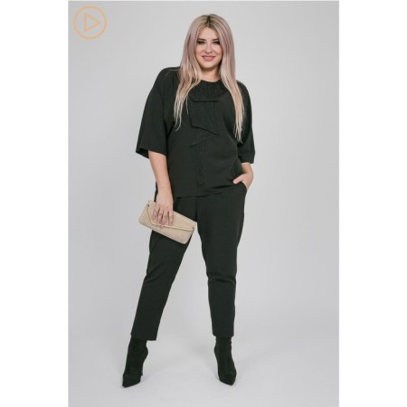 Female blouse, size 52, black color-1
