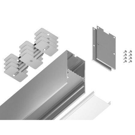 Profile aluminum patch/suspended Ambrella Illumination Profile System, GP3000AL, 2000x67x35 mm, silver color, matte dial-4