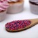 Confectionery sprinkling with a soft center "Bead": red, pink, lilac, 50 g