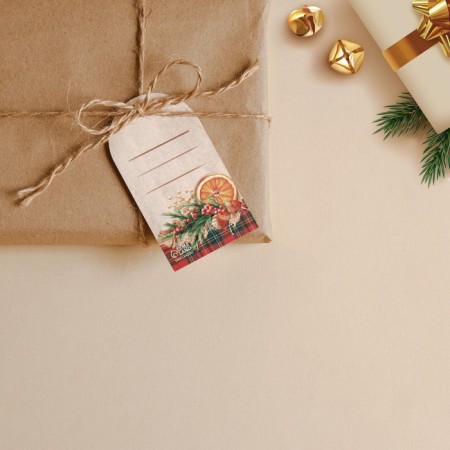 Schildik decorative for a gift of "Cozy Happiness", 5.1 x 9.2 cm, New Year-2