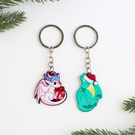 Acrylic key rings "Happy New Year", set 2 pcs-1
