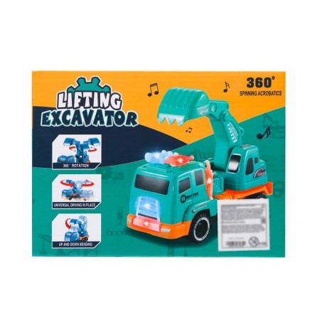 Construction truck, mobile details, light and sound, works from batteries, blue color-5