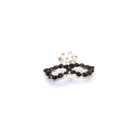 Metal fittings Pole "Mask", black rhinestones, 4 pcs