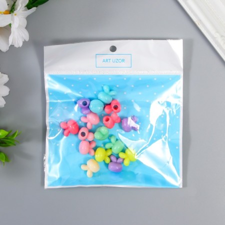 A set of beads for creativity plastic "Bunny. Pastel colors" 15 g 1.5 cm-2