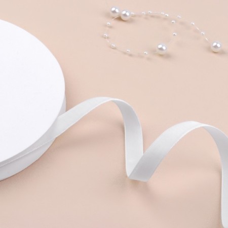 Velvet tape, 10 mm, 18 ± 1 m, white color No. 01