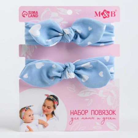 A set of dressings on the head for mom and daughter "Patterns", 2 pcs., Mix