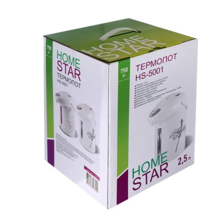 Homestar HS-5001, 750 watts, 2.5 l, white with the pattern "Flowers"-5