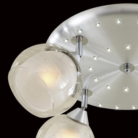 Samba chandelier, 4x75W E27 aluminum, chrome-1