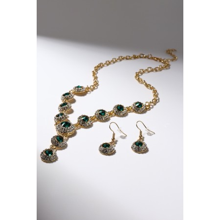 Set 2 objects: earrings, necklace "magnificent age", white-emergency color in gold, 42 cm-3