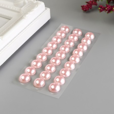 Decorative stickers "Pearls" 1 cm, 27 pcs, pale pink-1