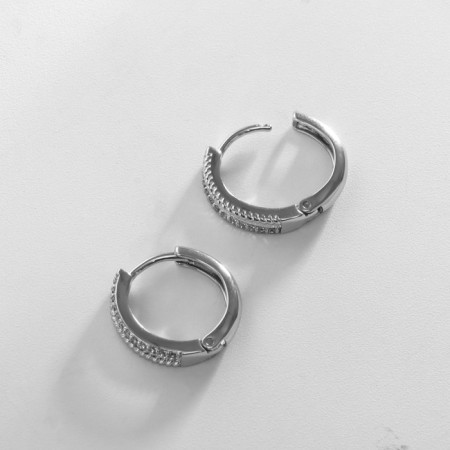 Cooping earrings Xuping parallel, white color in silver, d = 1.5 cm-1