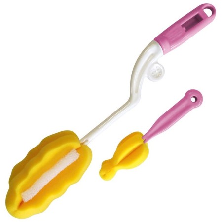 A set of spunes for washing bottles and nipples, 2 pcs, color mix-3