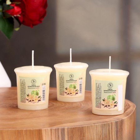 Aromatic candle "Vanilla Lime", vanilla lime, set of 5x4.5 cm, 3 pcs-3