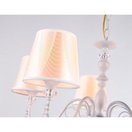 Suspended chandelier with lampshade and crystal Ambrella Light, Modern, TR4603, 5HE27, white color-4