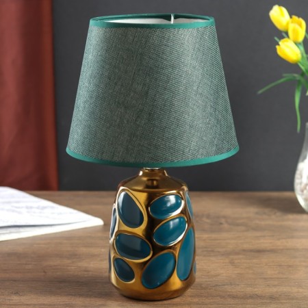 Lamp table ceramics "Bubbles" dark green with gold E14 40W 33x20x20 cm