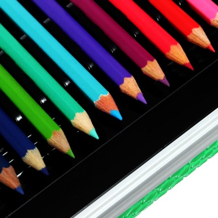 A set for drawing in a wooden box, covered with PVC, large-3