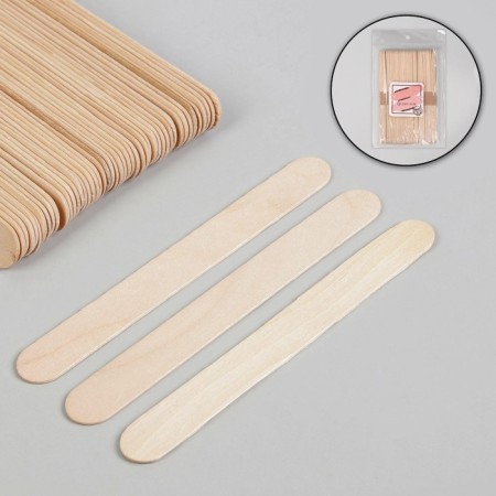 Spit for depilation, wooden, 14 × 1.6 cm, 50 pcs-1