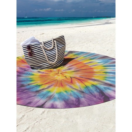 Pareo and beach rug "Rainbow in the Flower", D = 150 cm-1