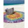 Pareo and beach rug "Rainbow in the Flower", D = 150 cm