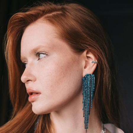 Earrings "Kuffs" cuffs, set of 5 pcs., Colored in silver-3