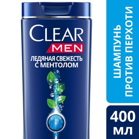 Hair shampoo Clear Men "Ice Fresh", against dandruff, 400 ml-5
