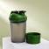 Sports shaker with a bowl for protein, gray-green, 500 ml