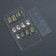 Hakki overhead nails, 12 pcs, with glue plates, soft square shape, green/white color