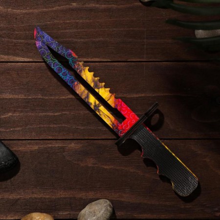 Souvenir weapon made of wood "Bayonet Knife", lilac-yellow blade