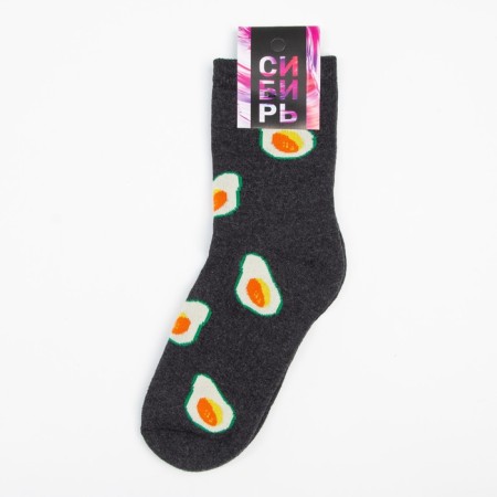 Women's socks "avocado", gray color, size 23-25-4