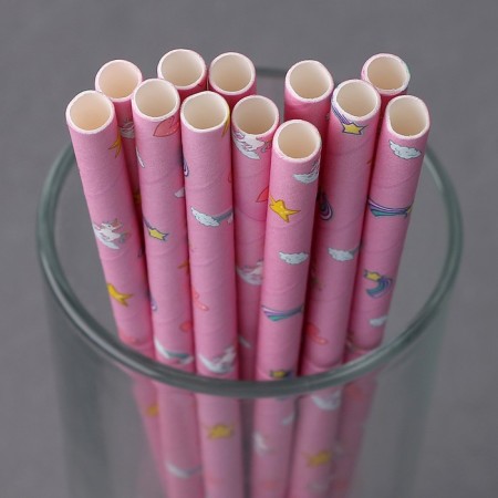 Strikes cocktail tubes, set 12 pcs., Pink color-3