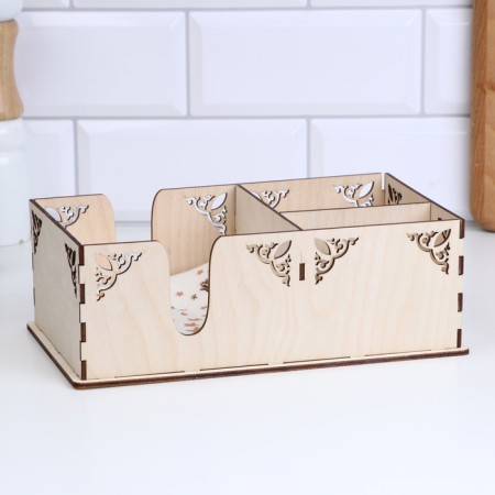 Wooden napkin "Pattern", 24 x 8 x 14 cm