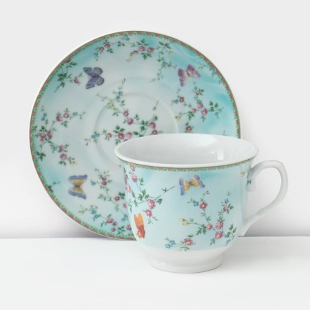 Service ceramic tea shade "Pelagia", 12 items: 6 cups 220 ml, 6 saucer d = 14 cm-2
