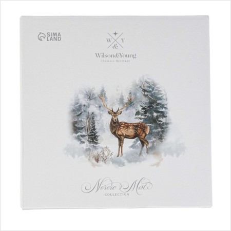 New Year's plate "Winter Forest", 20.4 × 2.2 cm, white color-4