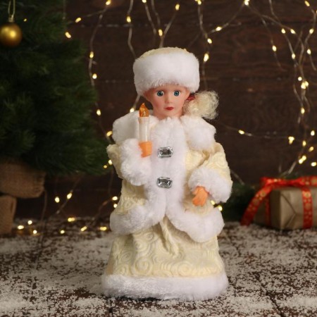 Snow Maiden "Burnt Rombic" with backlight, moves, 30 cm, beige