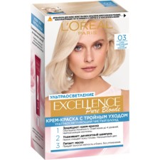 Hair Cream L’Oreal Excellence Pure Blonde, tone 03 Super-flavoring light grease ash