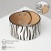 Bracelet Skin "Safari" zebra, wide, black and white color, 23.5 cm