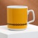 Ceramic mug with a spoon "Born to win", 350 ml, color orange color