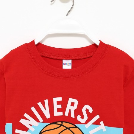 T -shirt for a boy, color red/basketball, height 152 cm-1