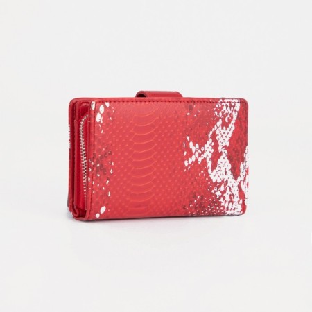 Women's wallet on magnet, red color-1
