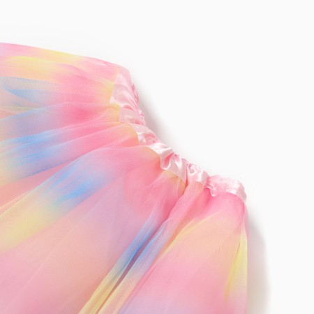 Children's skirt kaftan "gradient" pink, length 30 cm-1