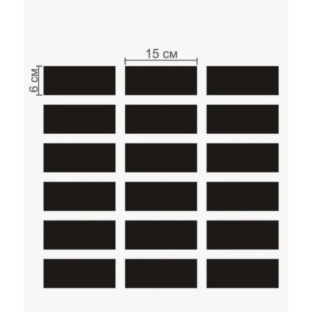 Interior stickers "bricks", mirror, wall decor, set 18 pcs, 15 x 6 cm-2