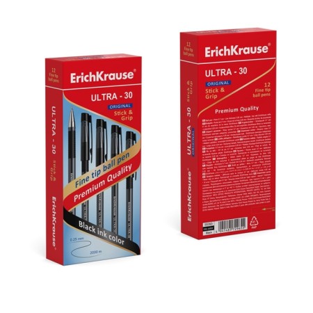 Ballic handle Erichkrause Ultra-30 Original, node 0.7 mm, black ink, letter length 1000 meters-6