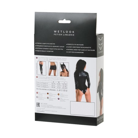 Body Glossy Alessia from Wetlook Material with Lightning, black, s-6