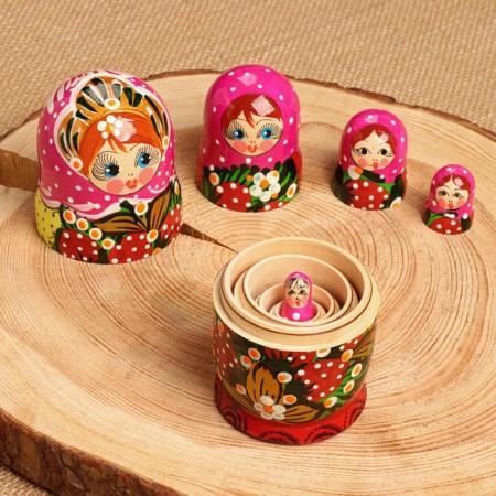 Matryoshka 5 puppet "Katya" berries, 12-13 cm, manual painting.-7