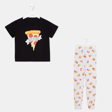 Female pajamas (T -shirt and trousers) KAFTAN PIZZA p. 52-54, black-5