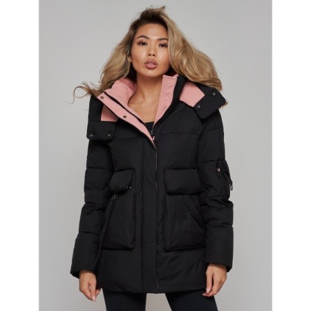 Winter jacket female, size 50, black color-7