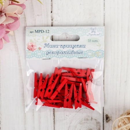 Set of decorative mini-trumpers "needlework" 18 pcs, red-2